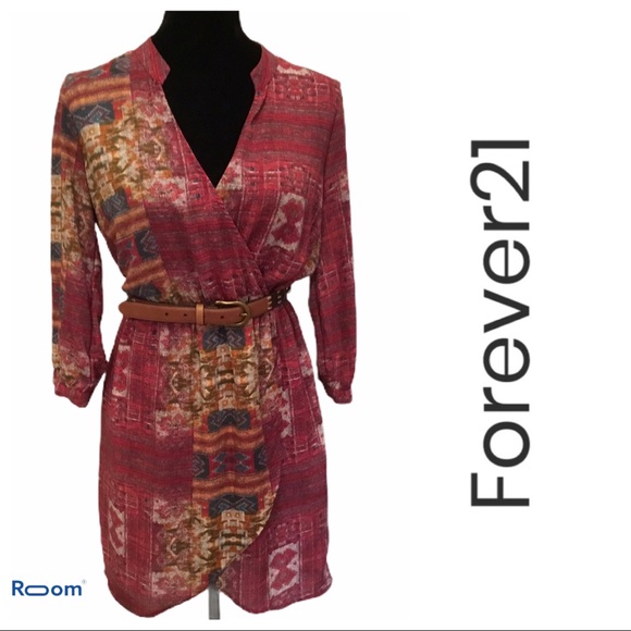 Forever 21 Contemporary Aztec Wrap Dress - Picture 1 of 8